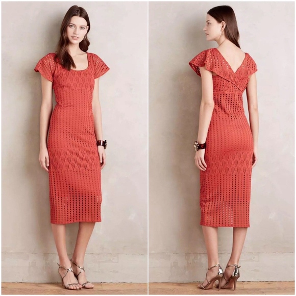 Anthropologie Dresses & Skirts - HD in Paris Orange Eyelet Piacere Midi Dress